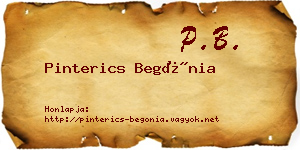 Pinterics Begónia névjegykártya